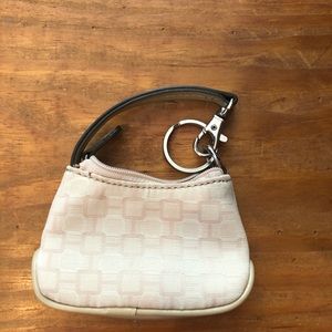 Small zipper pouch, Faux leather and cloth